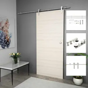 System do mocowania drzwi przesuwnych, 183 cm, stal, srebrny