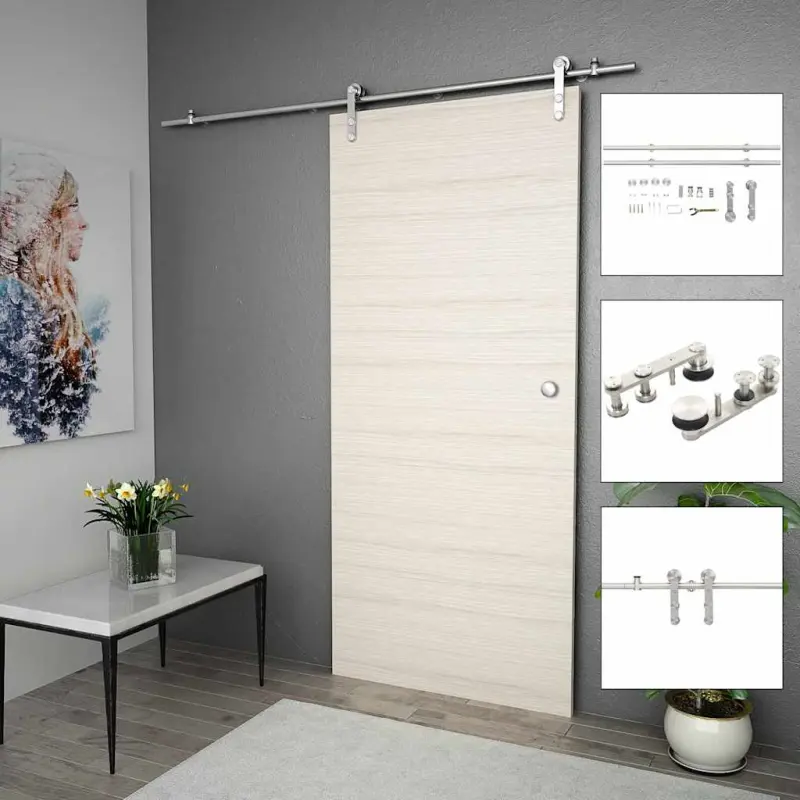 System do mocowania drzwi przesuwnych, 183 cm, stal, srebrny