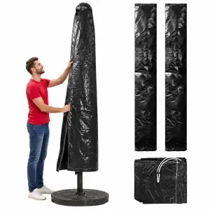 Pokrowce na parasole ogrodowe, 2 szt., z zamkiem, PE, 250 cm