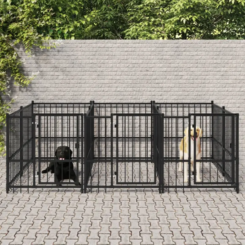 Kojec zewnętrzny dla psa, stalowy, 5,63 m²