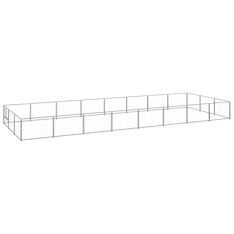 Kojec dla psa, srebrny, 24 m², stalowy