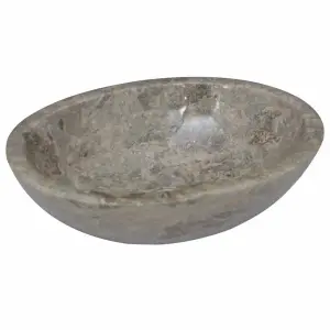 Umywalka, szara, 53x40x15 cm, marmurowa
