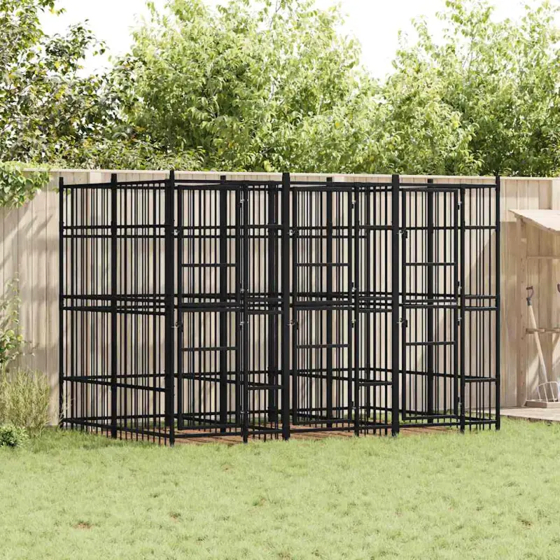 Kojec zewnętrzny dla psa, stalowy, 5,53 m²