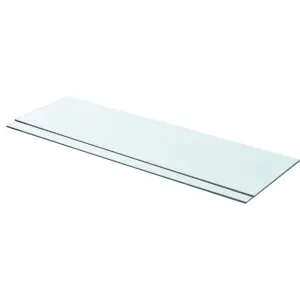 Półki, 2 szt., panel z przezroczystego szkła, 90 x 25 cm