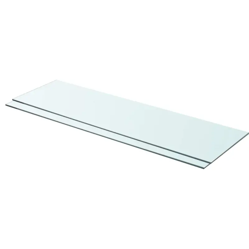 Półki, 2 szt., panel z przezroczystego szkła, 90 x 25 cm