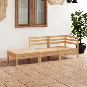 Meble ogrodowe z litego drewna sosnowego 3-cz. zestaw wypoczynkowy