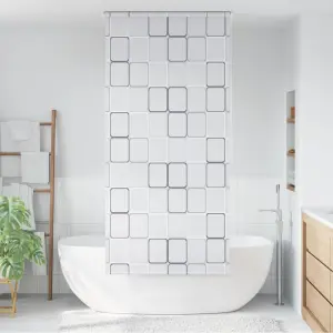 Roleta prysznicowa 100 x 240 cm, wzór w kwadraty