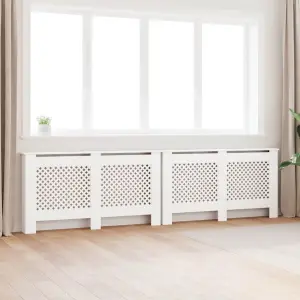 Osłony na kaloryfer, 2 szt., białe, 152x19x81,5 cm, MDF