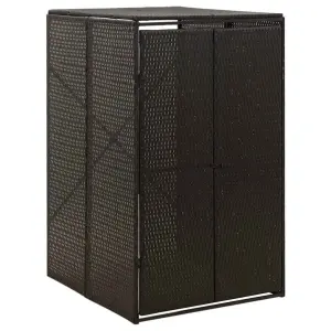 Osłona na kosz na śmieci, czarna, 70x80x117 cm, polirattan