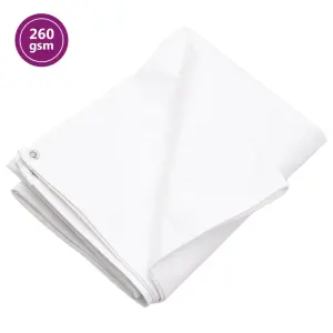 Plandeka, 260 g/m², 6x6 m, biała, HDPE