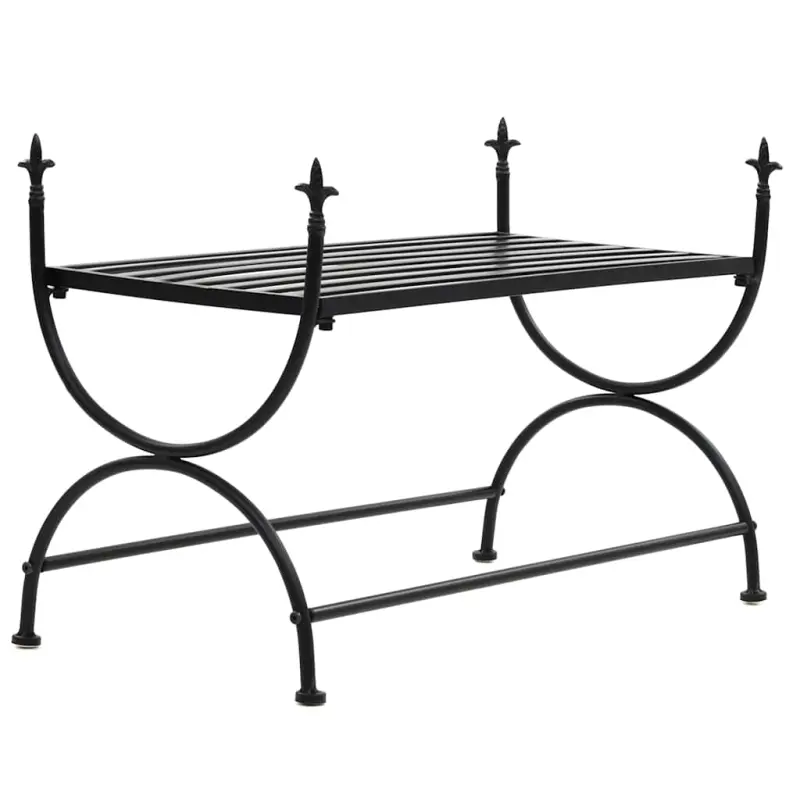 Ławka w stylu vintage, metalowa, 83x42x55 cm, czarna