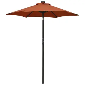 Parasol ogrodowy z LED, terakota, 200x211 cm, aluminium