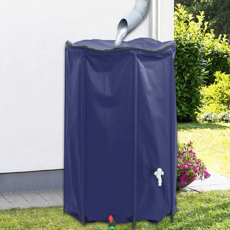 Zbiornik na wodę deszczową, z kranikiem, składany, 1000 L, PVC