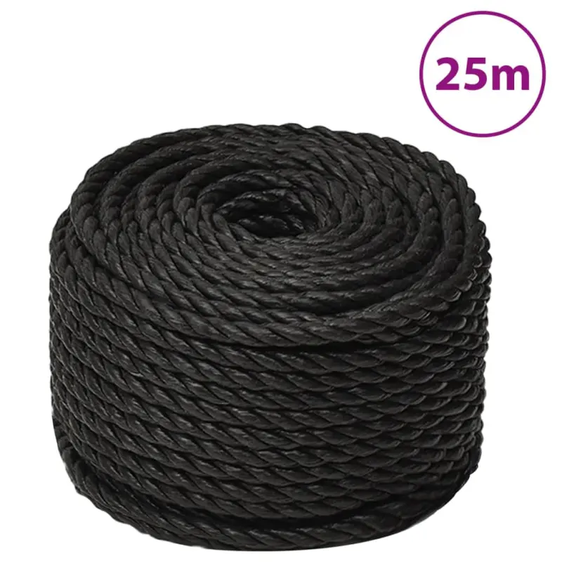 Linka robocza, czarna, 14 mm, 25 m, polipropylen