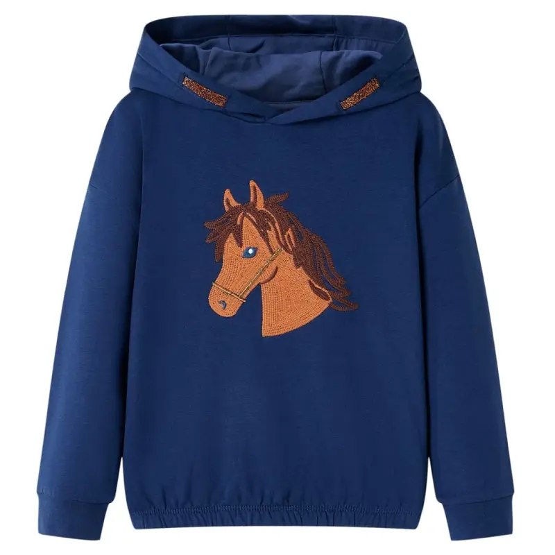 Bluza dziecięca z kapturem, granatowa, 104