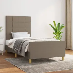 Rama łóżka bez materaca Taupe 90x190 cm Tkanina