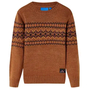 Sweter dziecięcy z dzianiny, koniakowy, 92