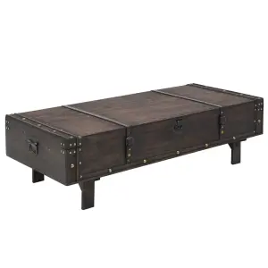 Stolik kawowy w stylu vintage z sklejka, 120x55x35 cm