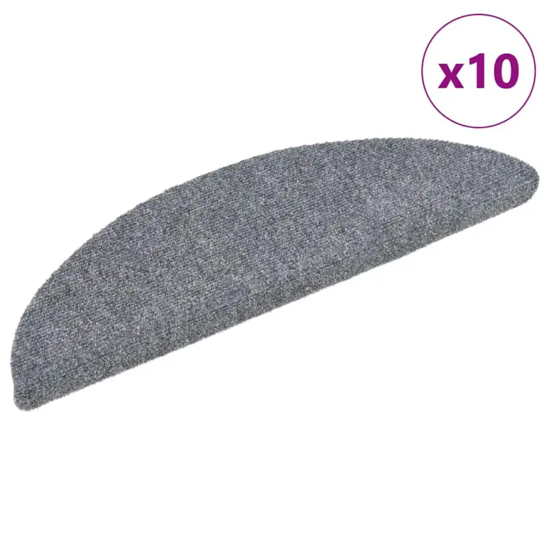 Samoprzylepne nakładki na schody, 10 szt, jasnoszare, 56x17x3cm