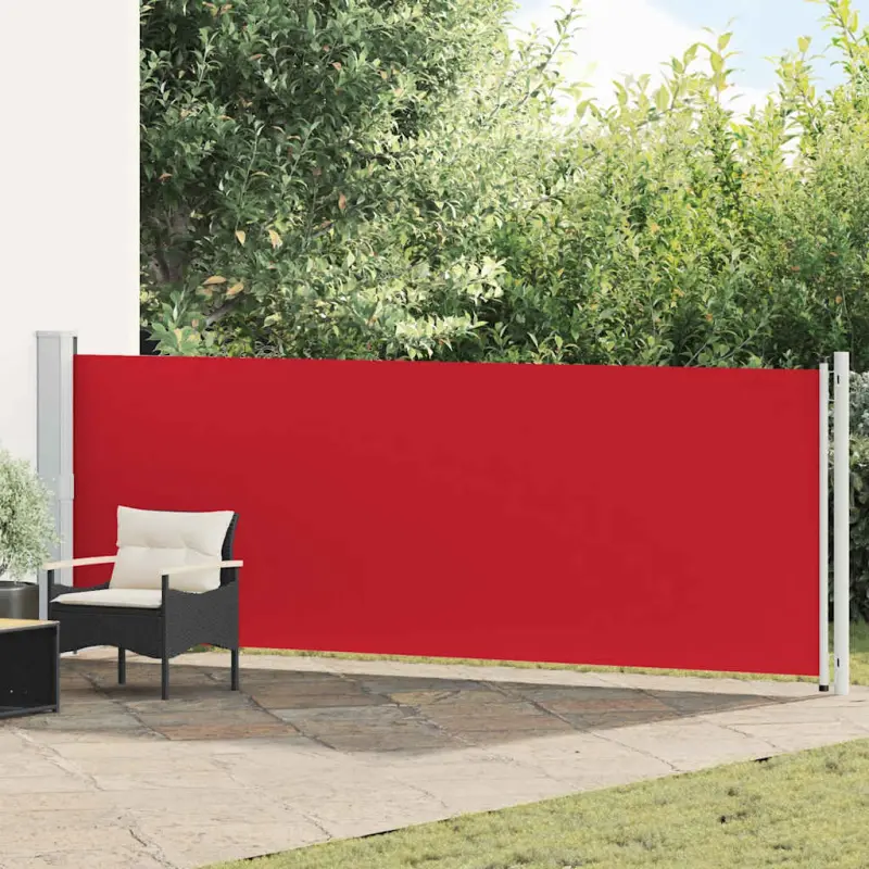 Wysuwana markiza boczna na taras, 140x600 cm, czerwona