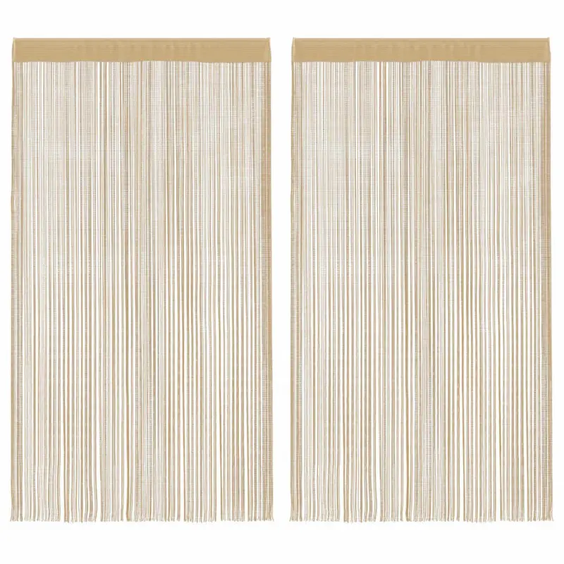 Zasłony sznurkowe, 2 sztuki, 100 x 250 cm, beżowe