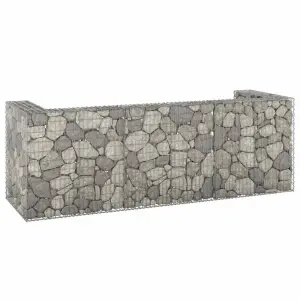 Gabionowa osłona do koszy na śmieci, stal, 325x100x110 cm