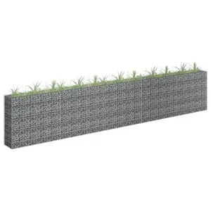 Podwyższona donica gabionowa, galwanizowana stal, 450x30x90 cm