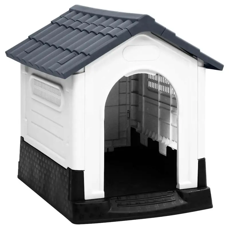 Buda dla psa szara 57x68x66 cm Polipropylen