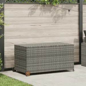 Skrzynia ogrodowa, jasnoszara, 120x65x61 cm, polirattan
