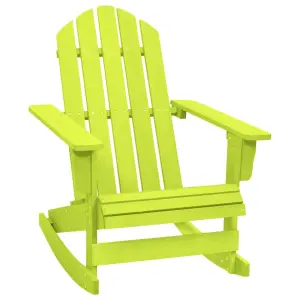 Ogrodowy fotel bujany Adirondack, lite drewno jodłowe, zielone