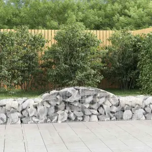 Kosze gabionowe, 2 szt, 300x50x40/60 cm, galwanizowane żelazo