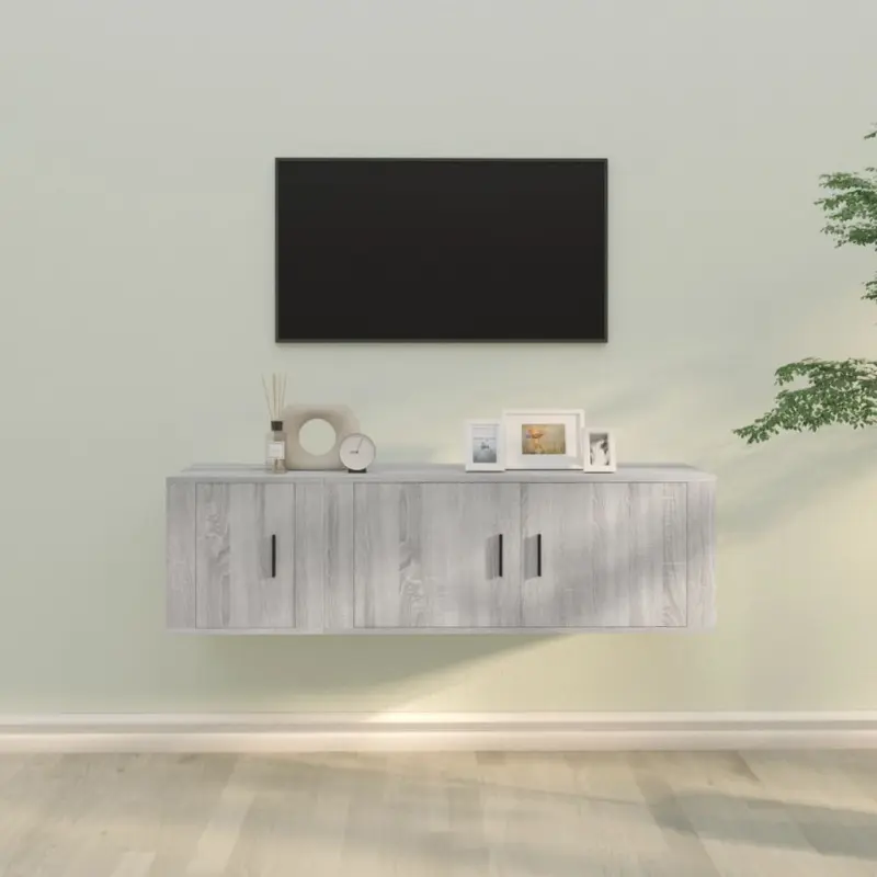 Zestaw 2 szafek pod TV, szary dąb sonoma