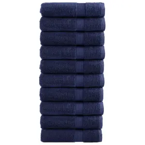 Ręczniki premium, SOLUND, 10 szt., granatowe, 70x140 cm, 600 g/m²