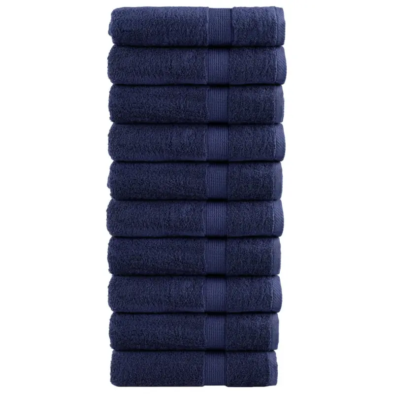 Ręczniki premium, SOLUND, 10 szt., granatowe, 70x140 cm, 600 g/m²