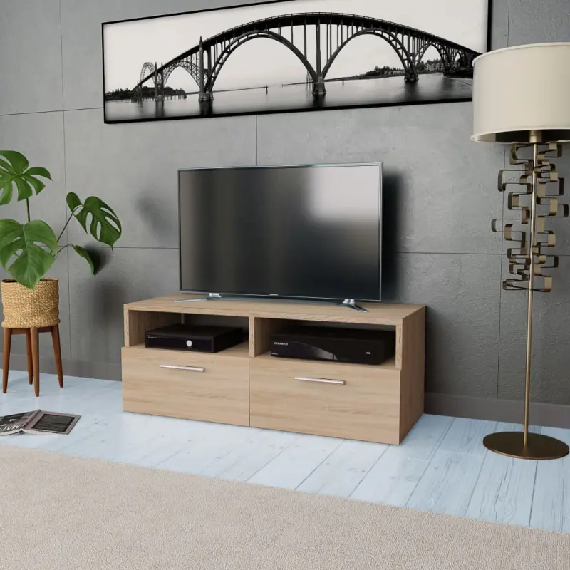 Szafka TV, materiał drewnopochodny, 95x35x36 cm, kolor dębowy