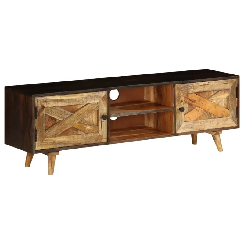 Szafka pod telewizor, lite drewno mango, 140 x 30 x 45 cm