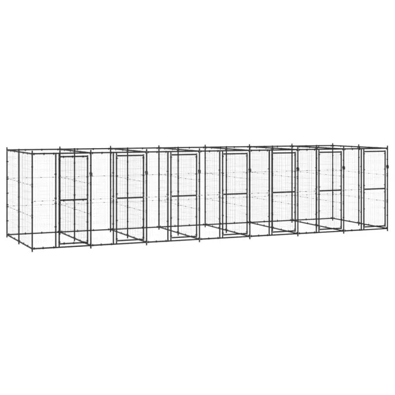 Kojec zewnętrzny dla psa, stalowy, 16,94 m²
