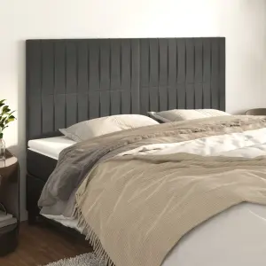 Zagłówek ciemnoszary 200x5x118/128 cm aksamit