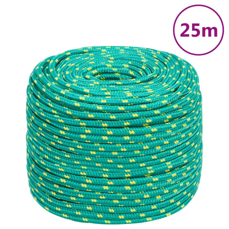 Linka żeglarska, zielona, 10 mm, 25 m, polipropylen