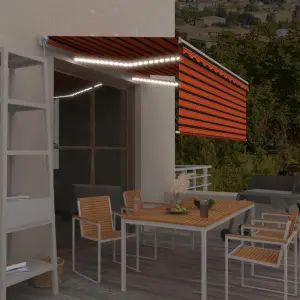 Ręcznie zwijana markiza z zasłoną zacieniającą i LED, 3x2,5 m