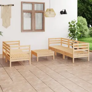 Zestaw mebli ogrodowych 6-cz. z litego drewna sosnowego do ogrodu