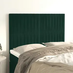 Zagłówek ciemnozielony 144x5x118/128 cm aksamit