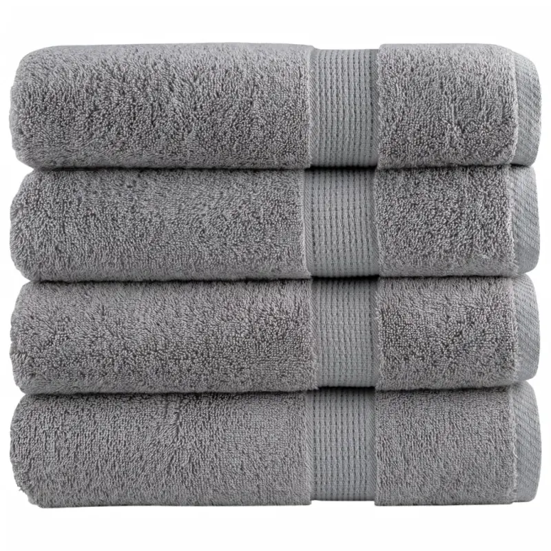 Ręczniki premium, SOLUND, 4 szt., szare, 70x140 cm, 600 g/m²