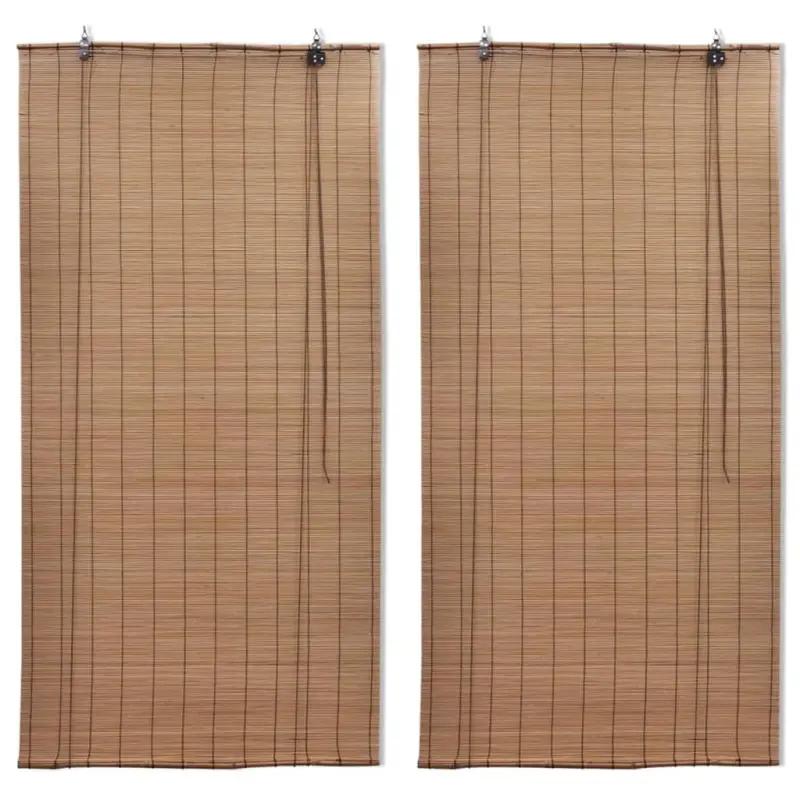 Bambusowe rolety, 2 szt., 150 x 220 cm, brązowe