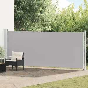 Wysuwana markiza boczna na taras, 600 x 160 cm, szara