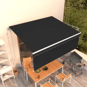 Automatycznie zwijana markiza z zasłoną, 4,5x3 m, antracytowa