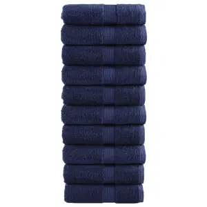 Ręczniki myjące premium, SOLUND 10 szt. Granatowe 30x30cm 600 g/m²