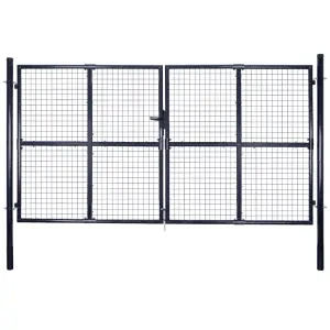 Brama ogrodowa z siatki ocynkowanej, stal 300x200 cm, szara