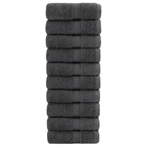 Ręczniczki premium, SOLUND, 10 szt., antracytowe, 30x50 cm, 600 g/m²