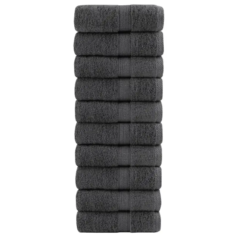 Ręczniczki premium, SOLUND, 10 szt., antracytowe, 30x50 cm, 600 g/m²